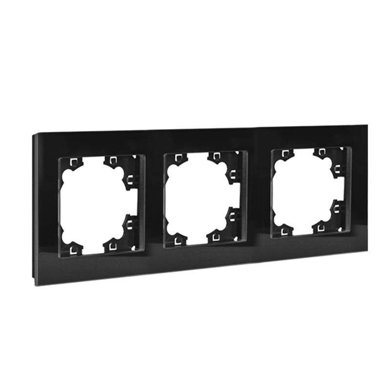 Рамка 3-м Афина стеклянная графит UNIVersal 2256