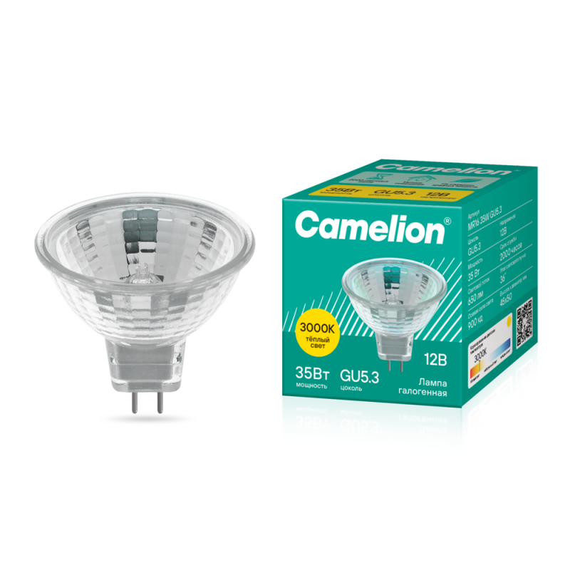 Лампа галогенная MR16 35Вт 12В Camelion 2931