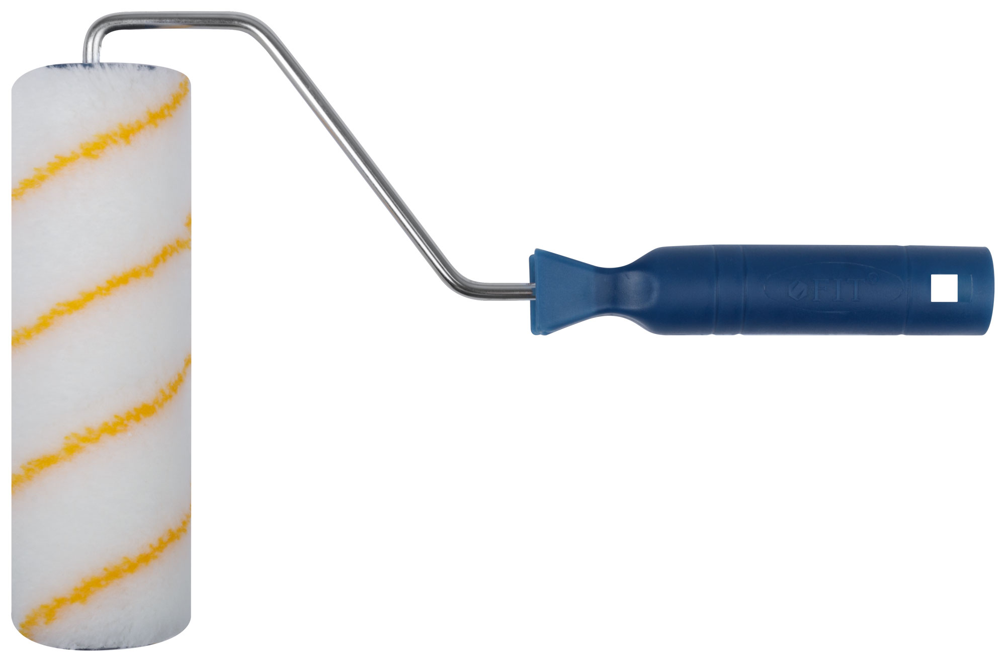 Валик полиакрил/полиэстер/хлопок, с желтой полосой, каркасная система, диам. 40/60 мм; ворс 10 мм, 180 мм