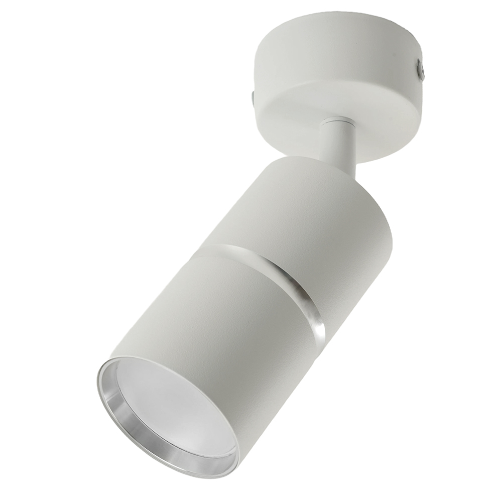 Светильник ДБО GU10 без лампы наклонный белый хром