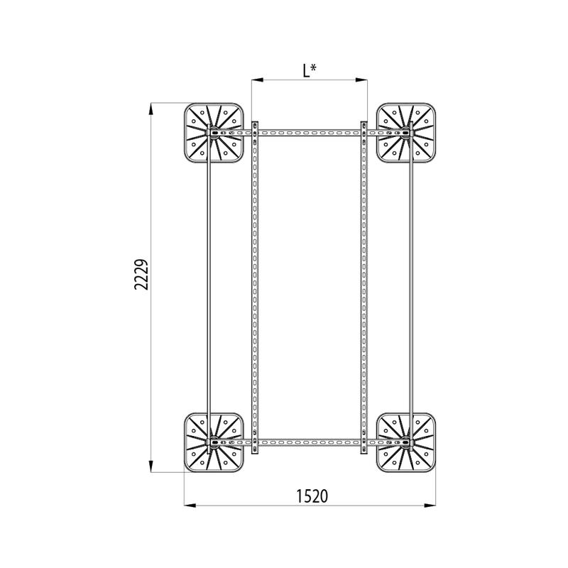 Конструкция опорная для установки оборудования TECHNORAPTOR FOOT 1200х2000 тип 1 HD КМ TR0219