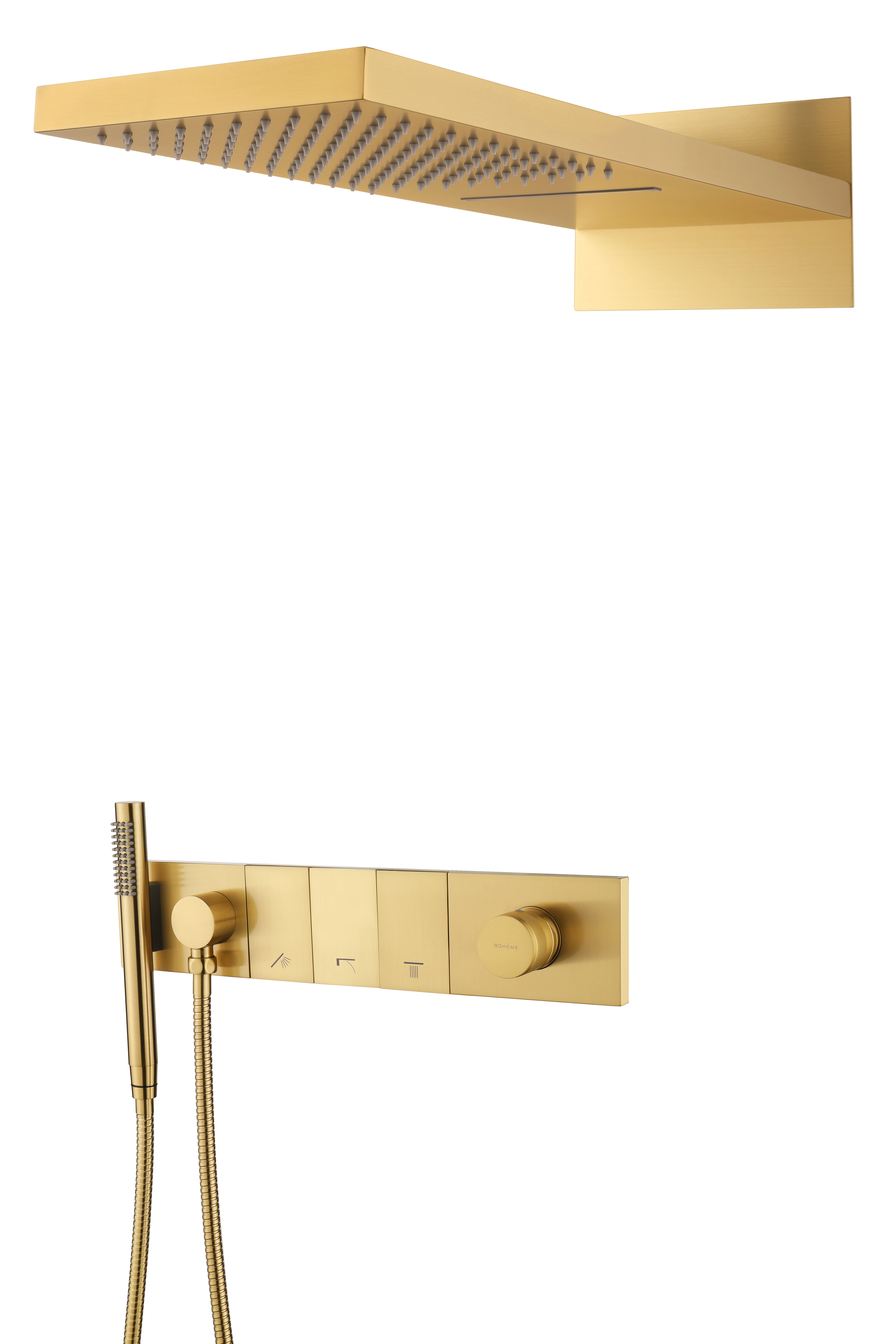 Встроенная душевая система  ZODIAC с термостатом, трехпозиционная Black