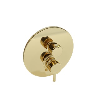 Смеситель встраиваемый для душа на 2 выход Paffoni LIGHT LIG018HG встраиваемый Золото медовое