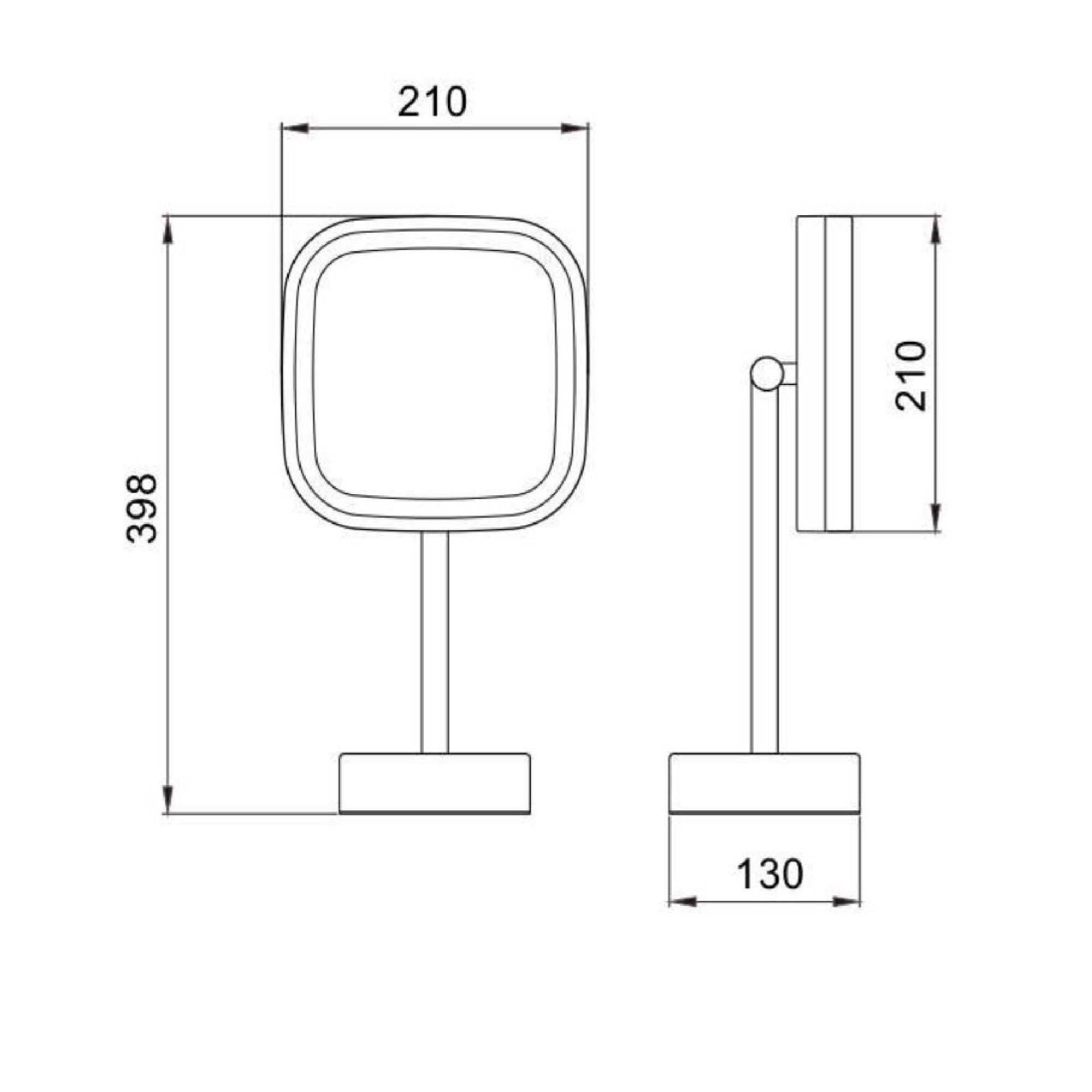 Зеркало косметическое с подсветкой JAVA S-M331, хром