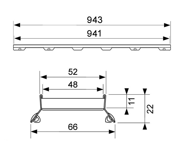 Решетка под плитку TECE drain line plate II 601072 100 см