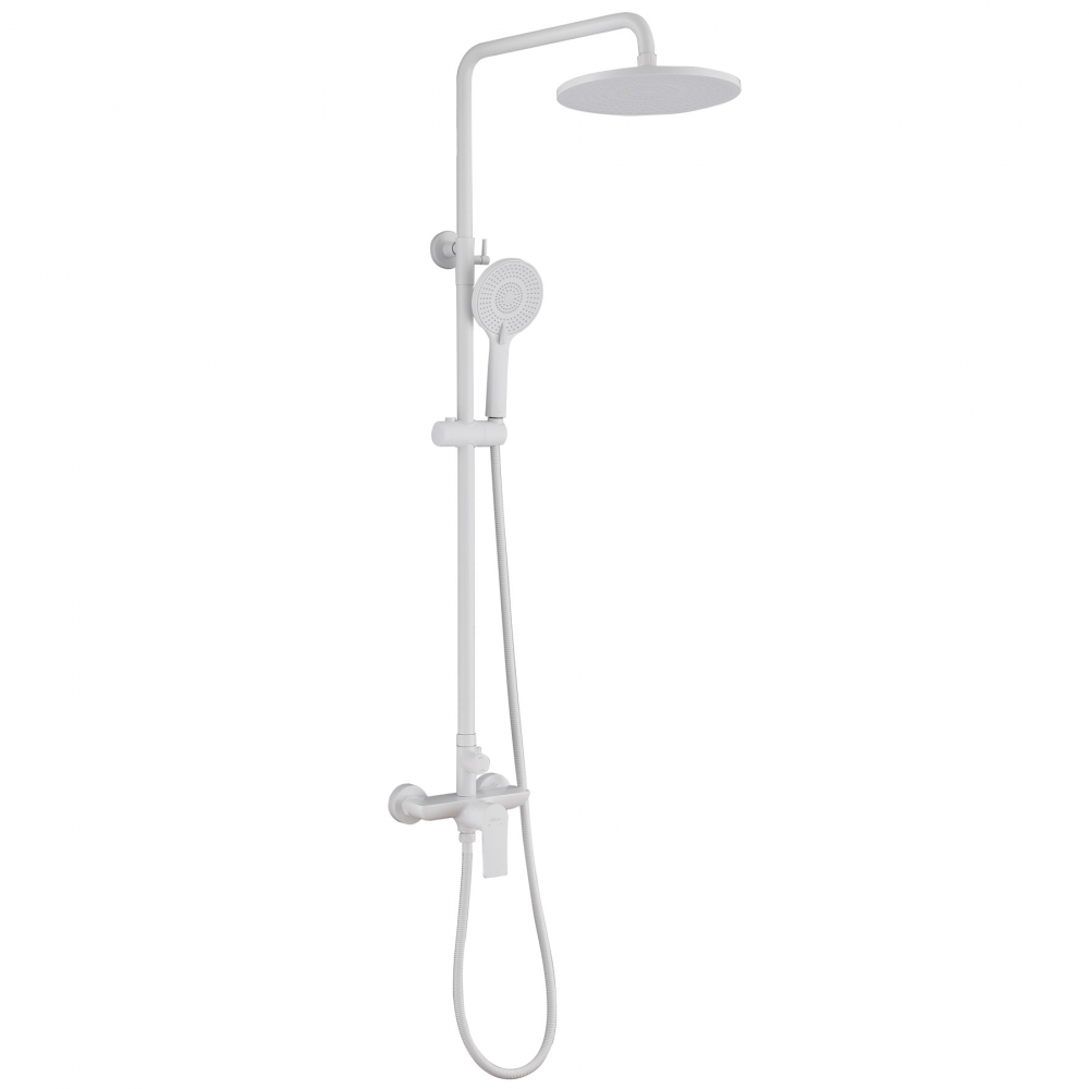 Душевая стойка ABBER Weiss Insel AF8020FWL без излива, белый матовый