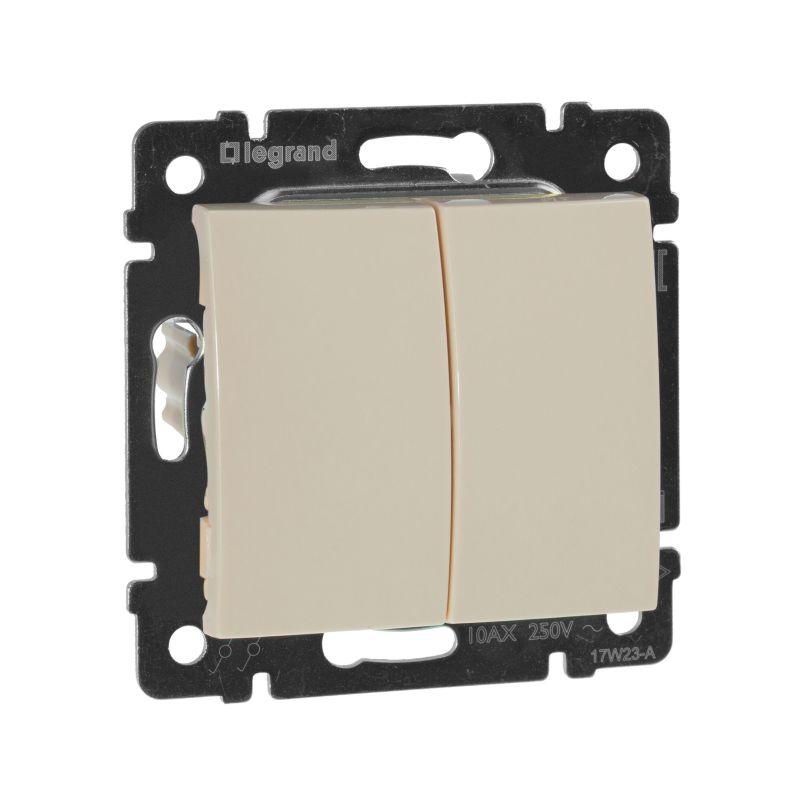 Переключатель проходной 2-кл. СП Valena 10А IP31 250В механизм сл. кость IEK 774308