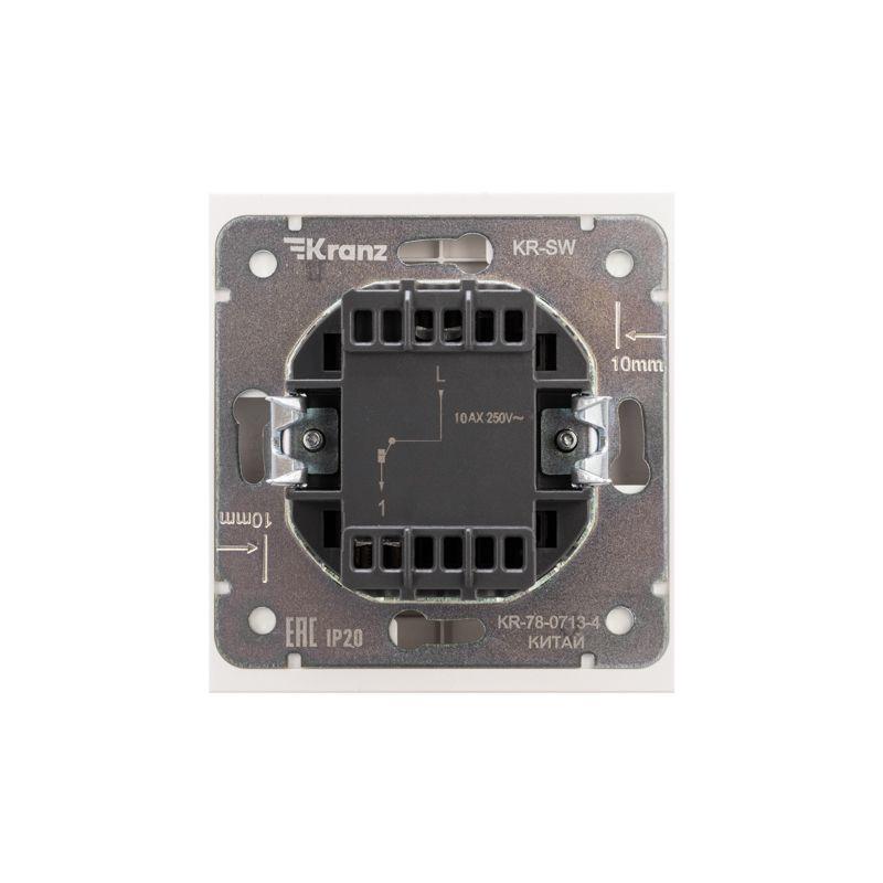 Переключатель перекрестный 1-кл. СП STRONG 10А с подсветкой жемчуг Kranz KR-78-0718-4