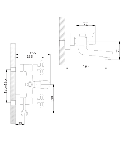 Смеситель для ванны Rossinka G (G02-83)