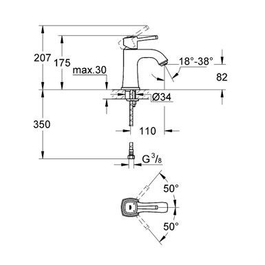 Смеситель Grohe Grandera 23310IG0 для раковины