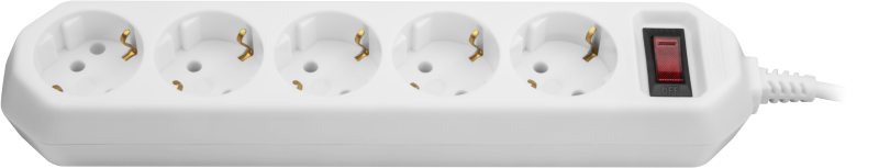 Удлинитель с сетевым фильтром 5х3м 10А IP20 2.2кВт ПВС 3х0.75 с выкл. с инд. сети бел. ОНЛАЙТ 90779