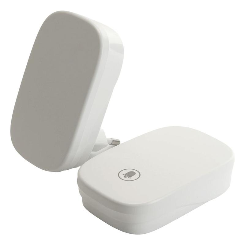 Звонок электрический беспроводной (клавиша и база в розетку) радиочастотный 433мГц бел. DB-380 FERON 48882