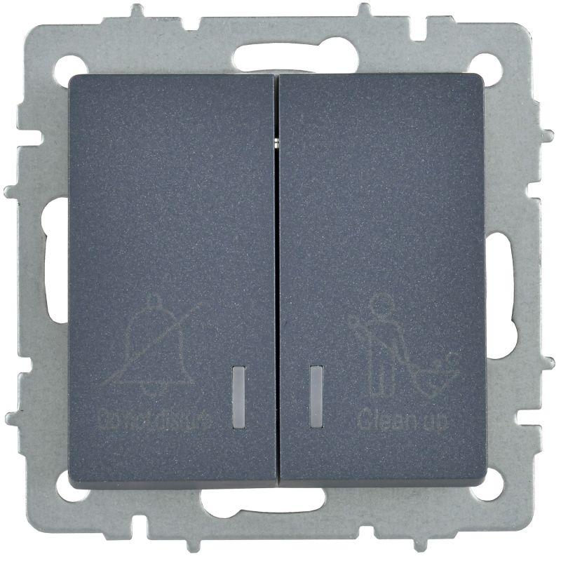 Выключатель 2-кл. BRITE 10А ВС10-2-9-БрМ для отелей с индик. механизм маренго IEK BR-V20-2-10-K35