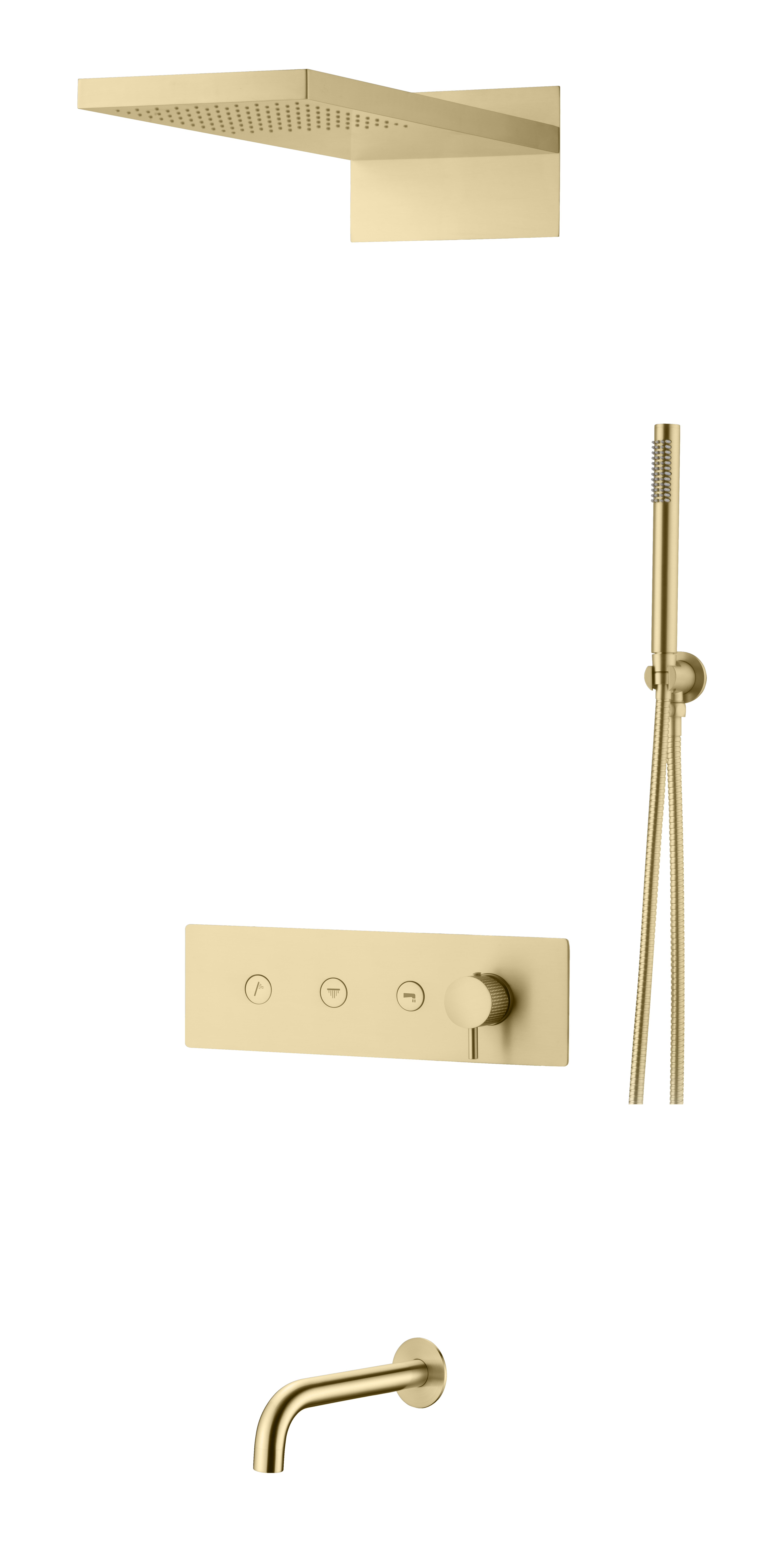 Встроенная душевая система FUSION, трехпозиционная MAT GOLD
