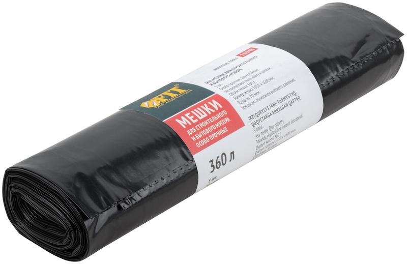 Мешок для строительного мусора ПВД особопрочные 360л 1050х1600мм толщина 70мкм (уп.5шт) FIT 11948