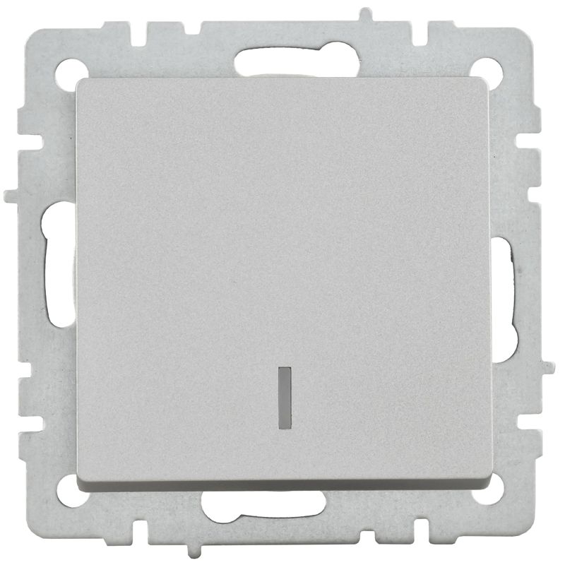 Выключатель 1-кл. СП BRITE ВС10-1-1-БрА 10А с индик. механизм алюм. IEK BR-V10-1-10-K47