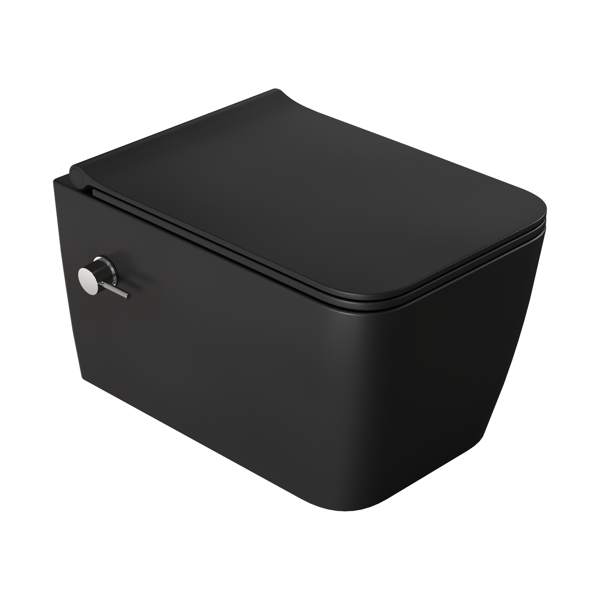 Zen подвесной унитаз с биде матовый черный с крышкой