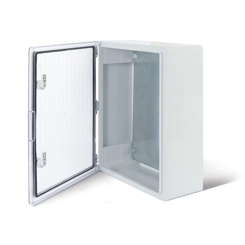 Корпус пластиковый ЩМПп 400х300х220 ABS УХЛ1 IP65 с прозр. дверцей и монтажной панелью Rexant 11-0413