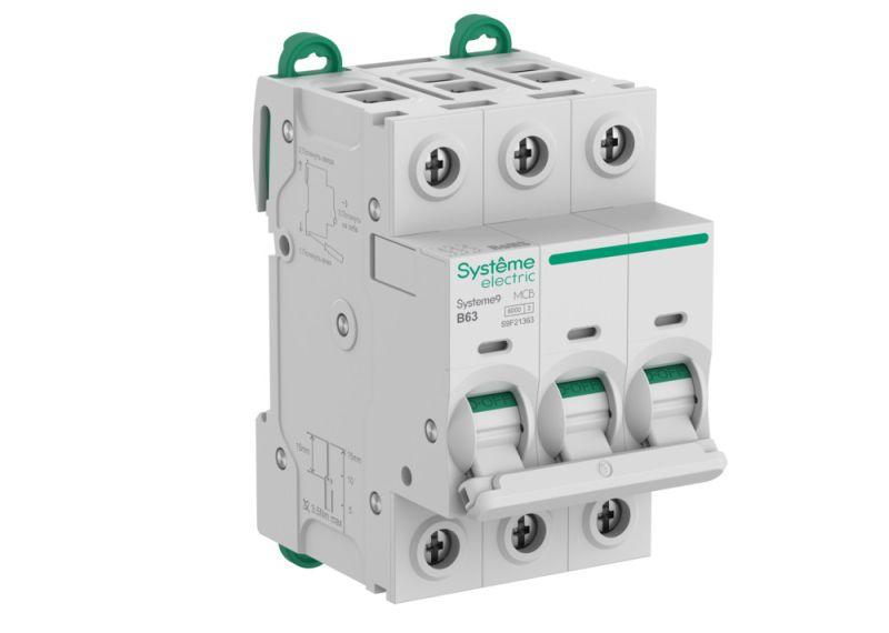 Выключатель автоматический 3п B 63А 6кА Systeme9 400В SE S9F21363