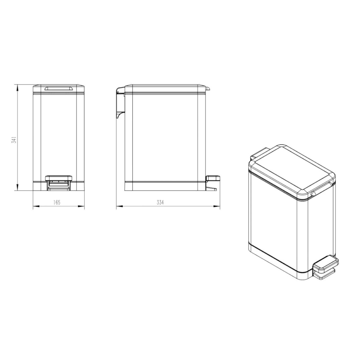 Ведро с микролифтом JAVA S-887-10W, 10 литров