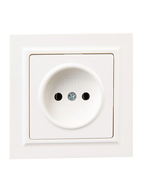 Розетка СП BRITE РСР10-1-0-БрЖ 10А в сборе без заземл. без защ. шторок жемчуж. IEK BR-R10-10-K36-F