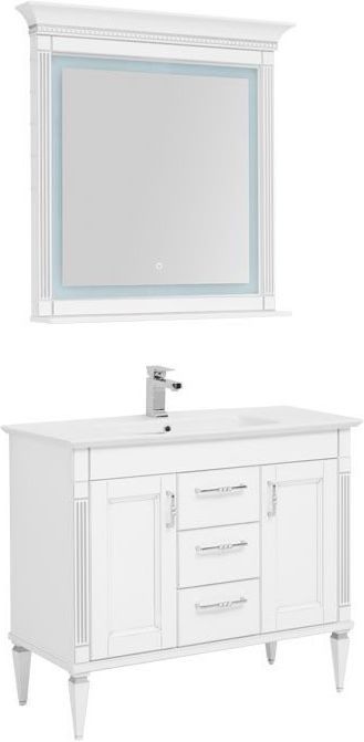 Комплект мебели Aquanet Селена 105 белый/серебро (3 ящика, 2 дверцы)