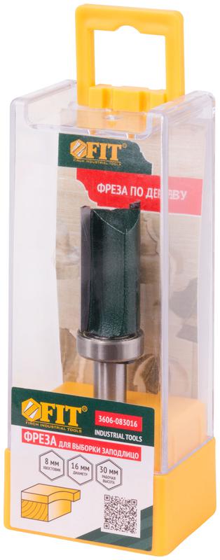 Фреза для выборки заподлицо с верхним подшипником DхHхL=16х30х70мм FIT 3606-083016