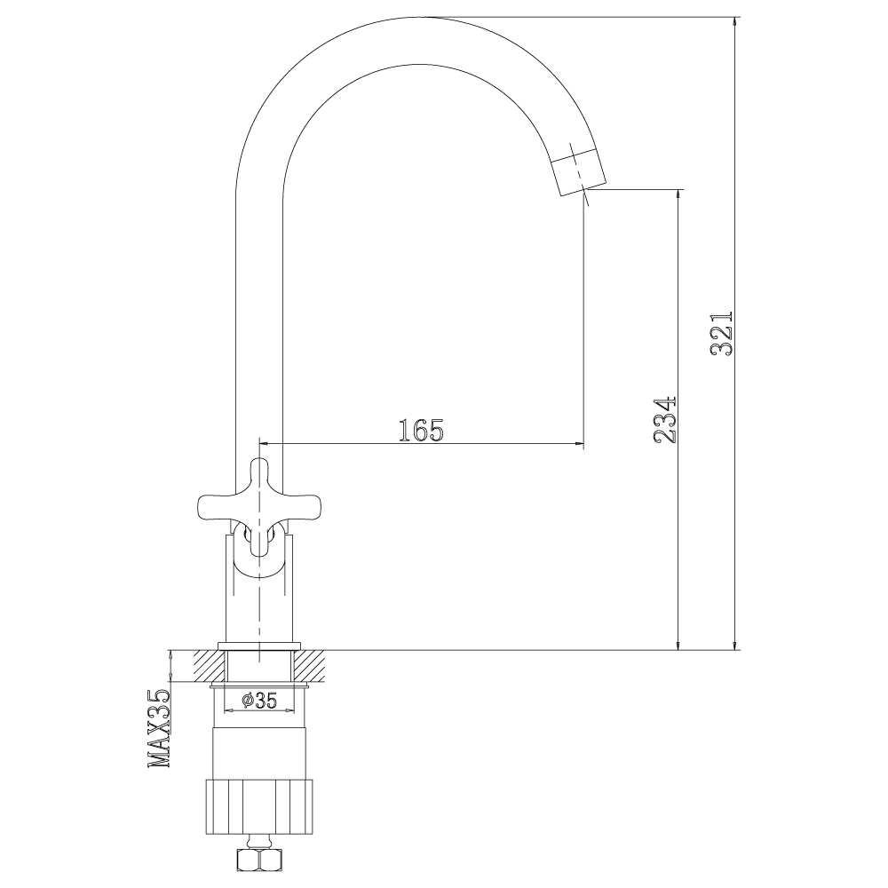 Смеситель для раковины Rossinka RS39 (RS39-72U)