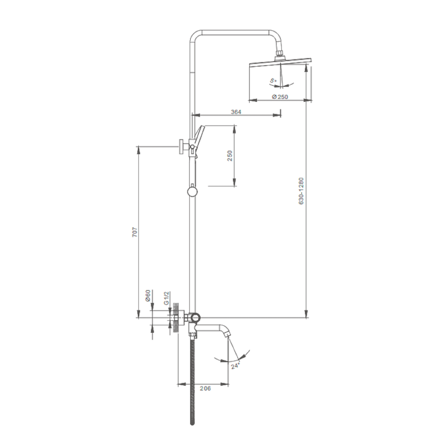 Душевая система Splenka S03.24.23, золото