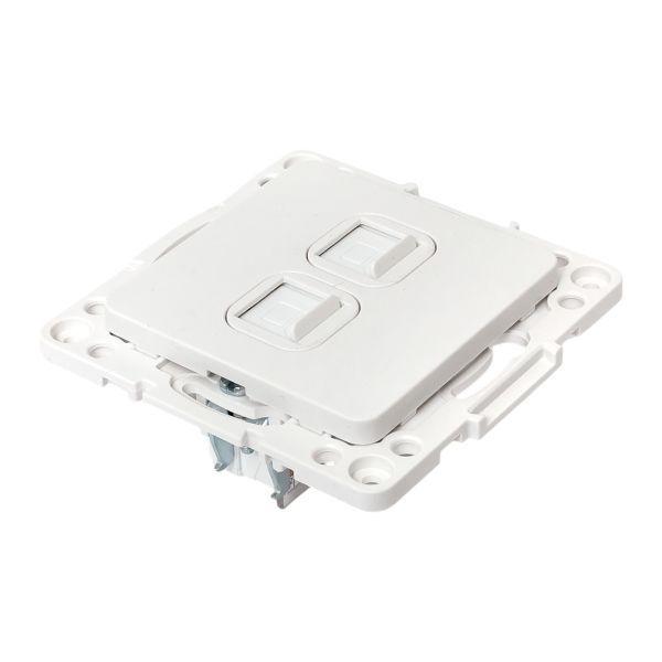 Розетка компьютерная 2-м Стокгольм RJ-45 механизм бел. EKF EYK02-035-10