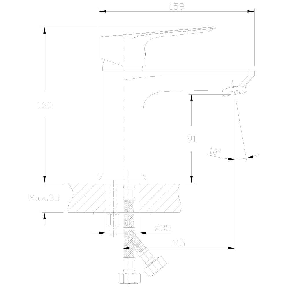 Смеситель для раковины Rossinka RS27 (RS27-11)