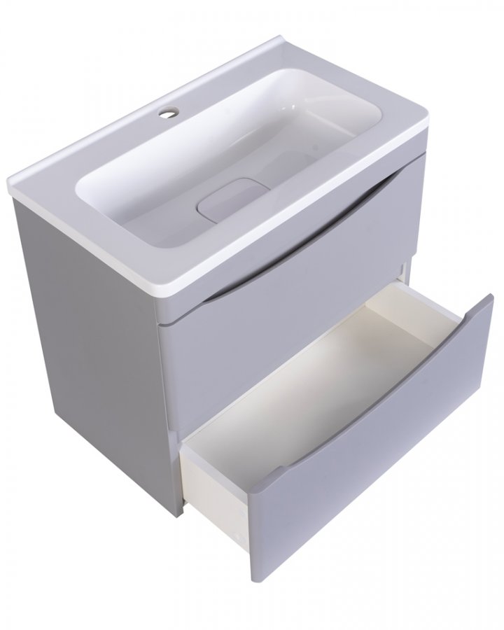 Тумба подвесная "Бергамо мини 60" (2 ящ.) Люкс антискрейтч серый, PLUS