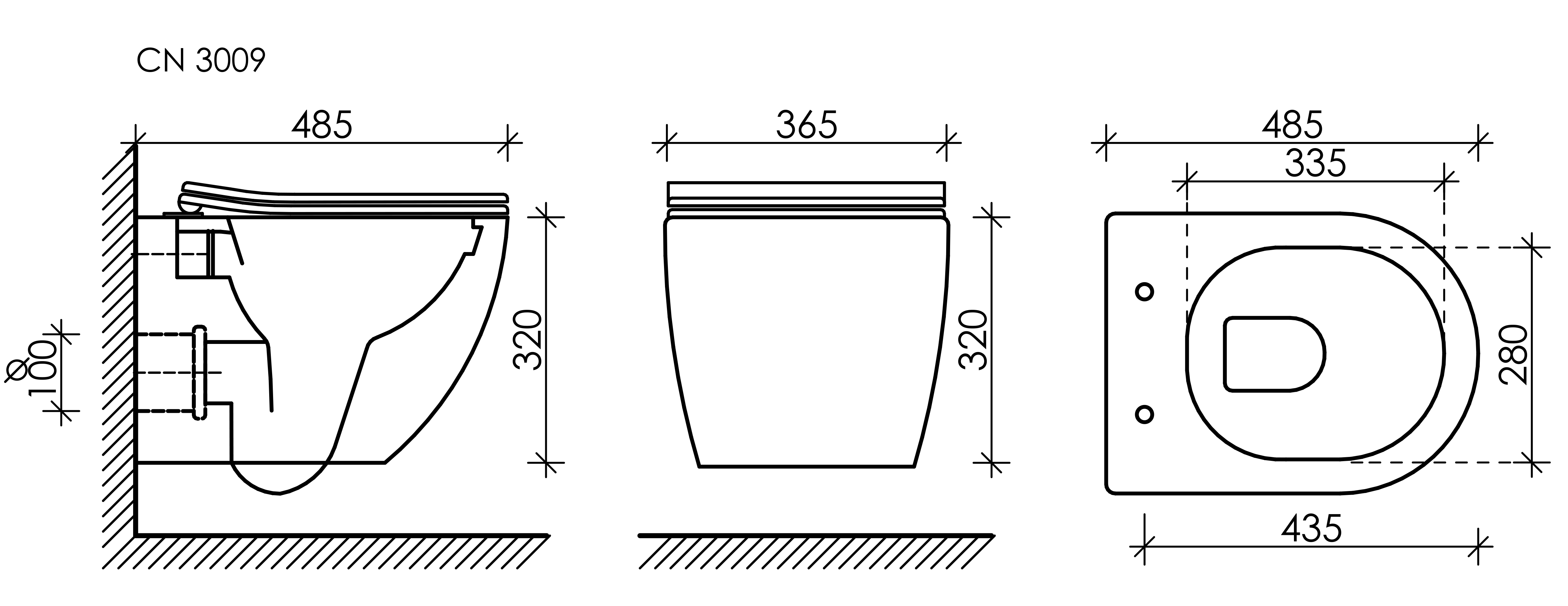 Подвесной унитаз Forma Rimless, CN3009