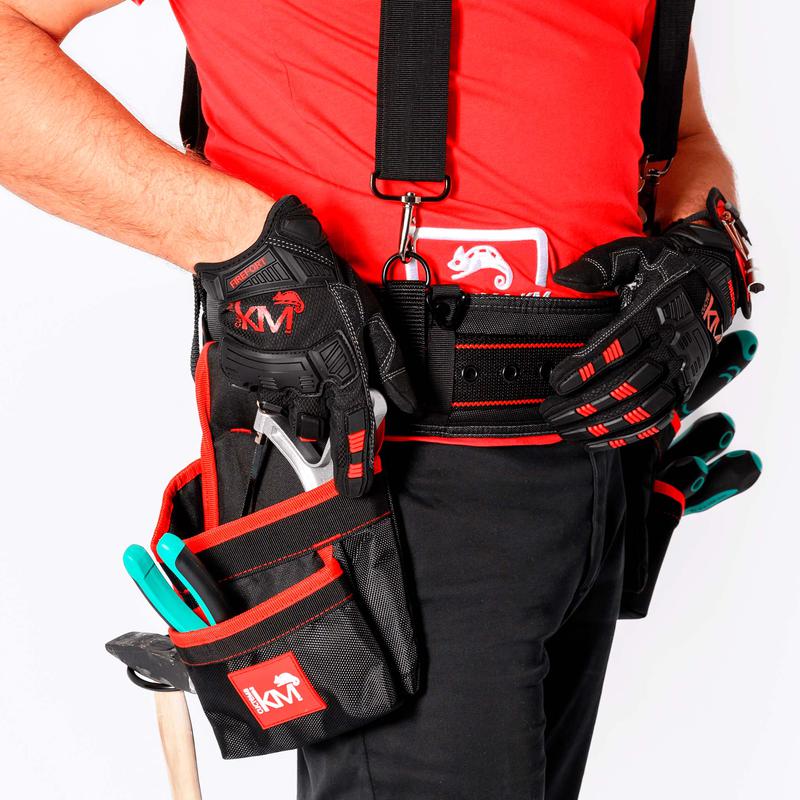 Пояс монтажный усиленный KM-BELTBAGSET-23 с подсумками; разгрузочн. ремнями и магнитным держателем КМ LO51642