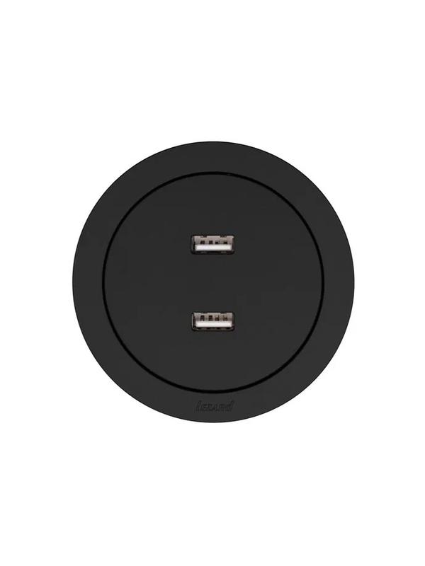 Розетка 2-м СП OSEN USB разъем механизм черн. бархат LEZARD 743-4288-192