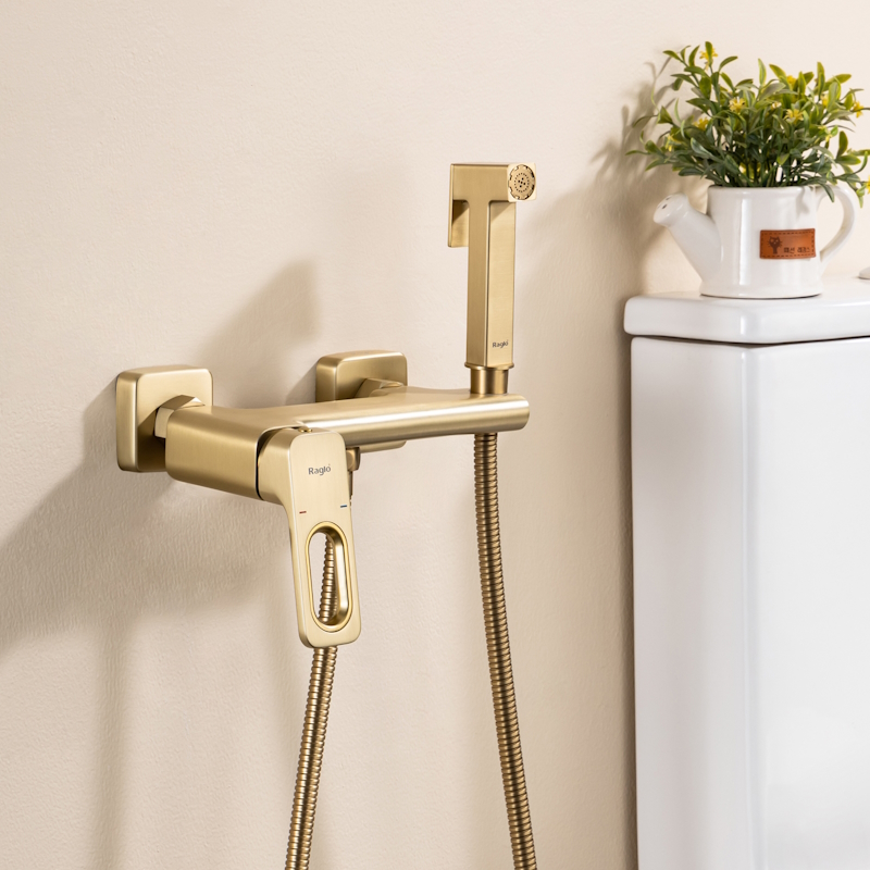 Гигиенический душ со смесителем Raglo R51.51.03, сатин золотой