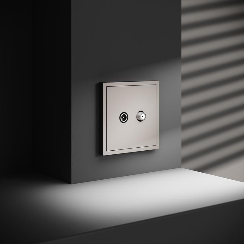 Розетка телевизионная оконечная TV + SAT 2-м СП S70 механизм кашемир Voltum VLS060403