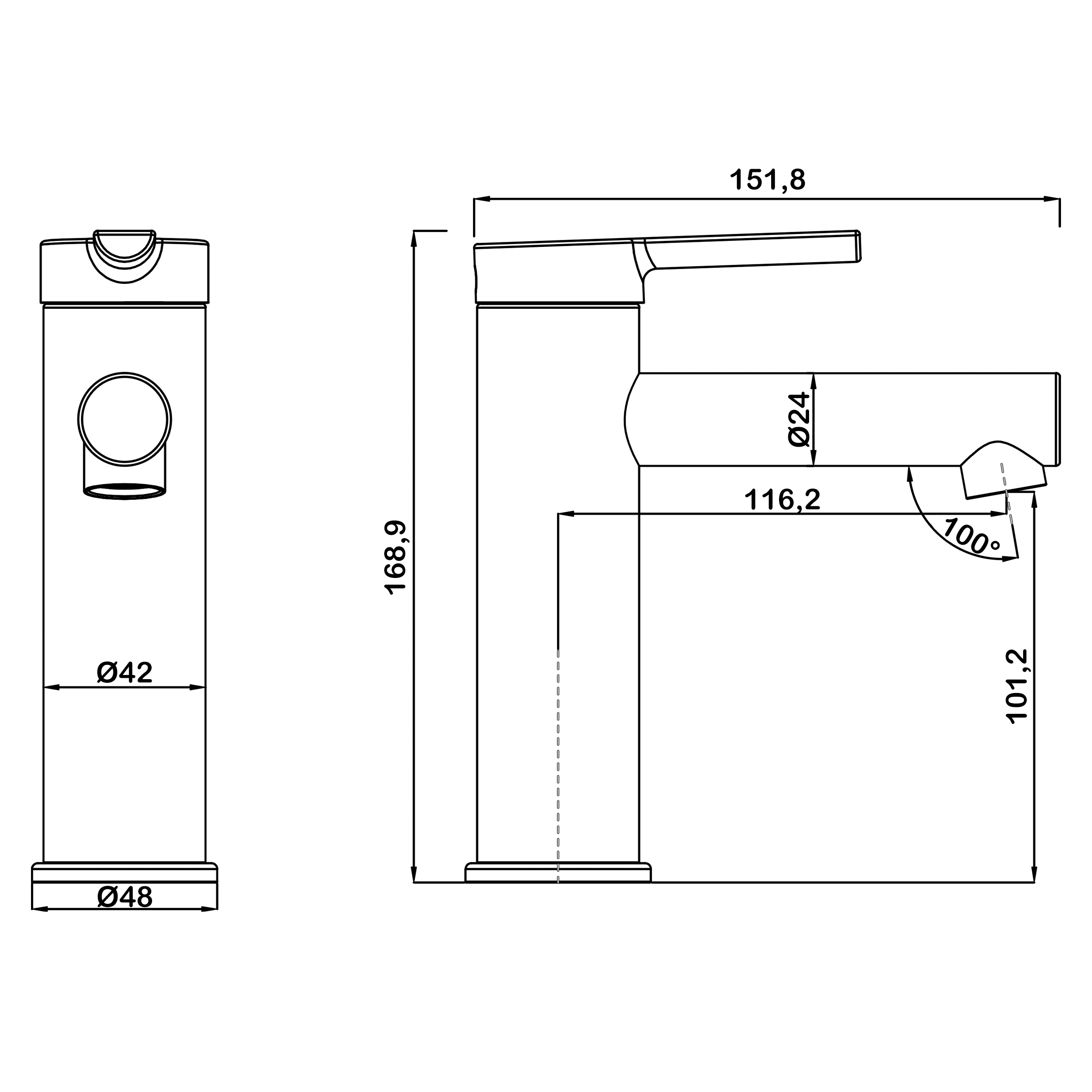 Смеситель для раковины Swedbe Diana 1010B