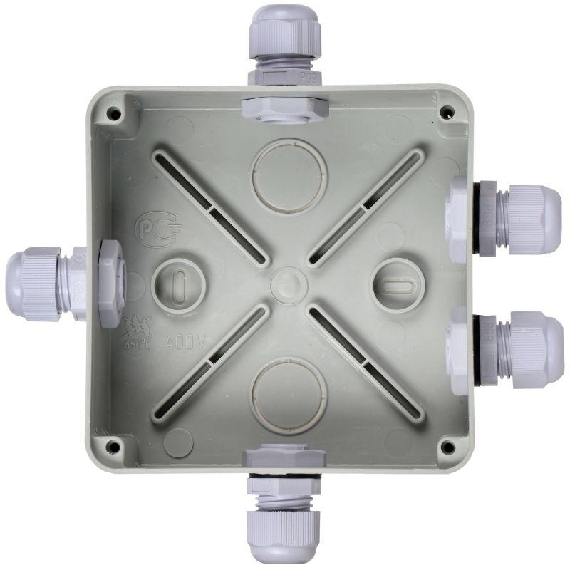 Коробка распаячная ОП 100х100х50 IP55 КМ41330 PG9 IEK UKO10-100-100-050-K51-55