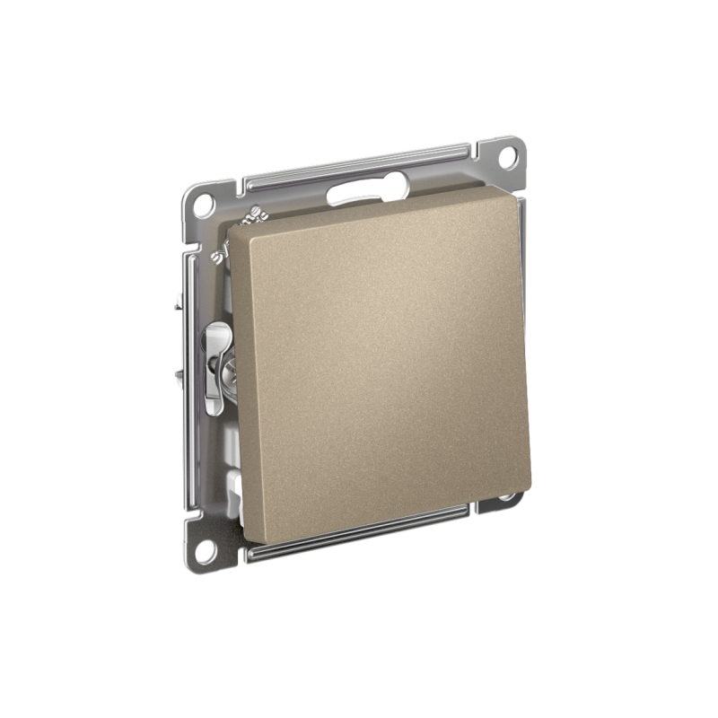 Выключатель AtlasDesign (сх. 1) 10AX с самовозвратом быстрозажим. клем. механизм шампань SE ATN000515S