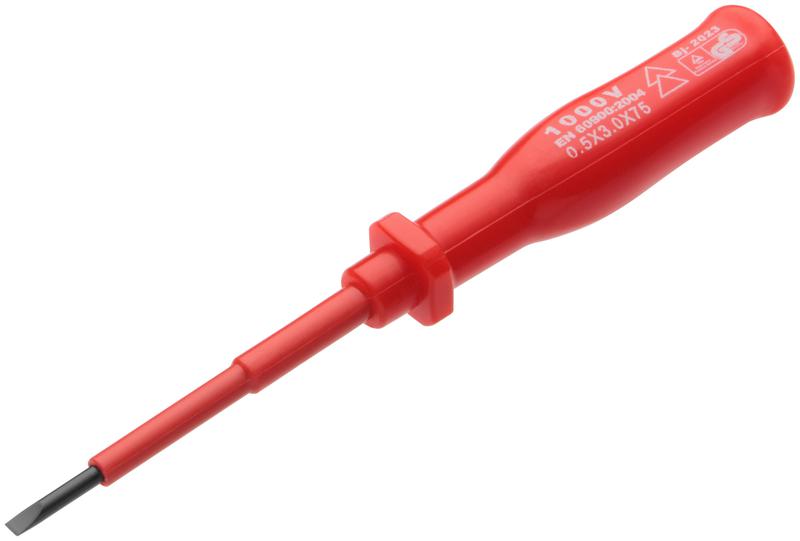 Отвертка изолированная 1000В CrV сталь пластик. ручка 3х75мм SL FIT 55801