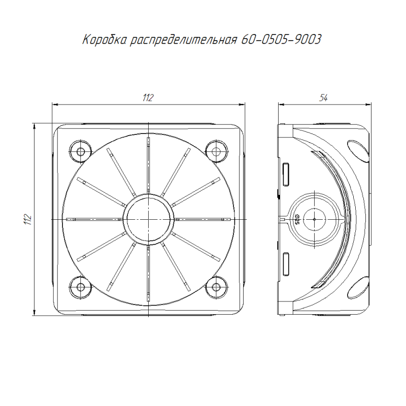 Коробка распределительная 100х100х50 двухкомпонентн.с мембранами безгалоген. (HF) для видеокамер бел. Промрукав 60-0505-9003