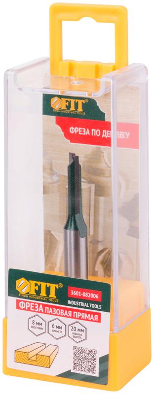 Фреза пазовая прямая с двойн. лезвием DхHхL=6х20х60мм FIT 3601-082006