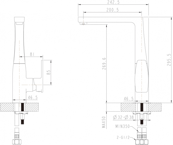 Смеситель для кухни Bravat Riffle (F772106C)