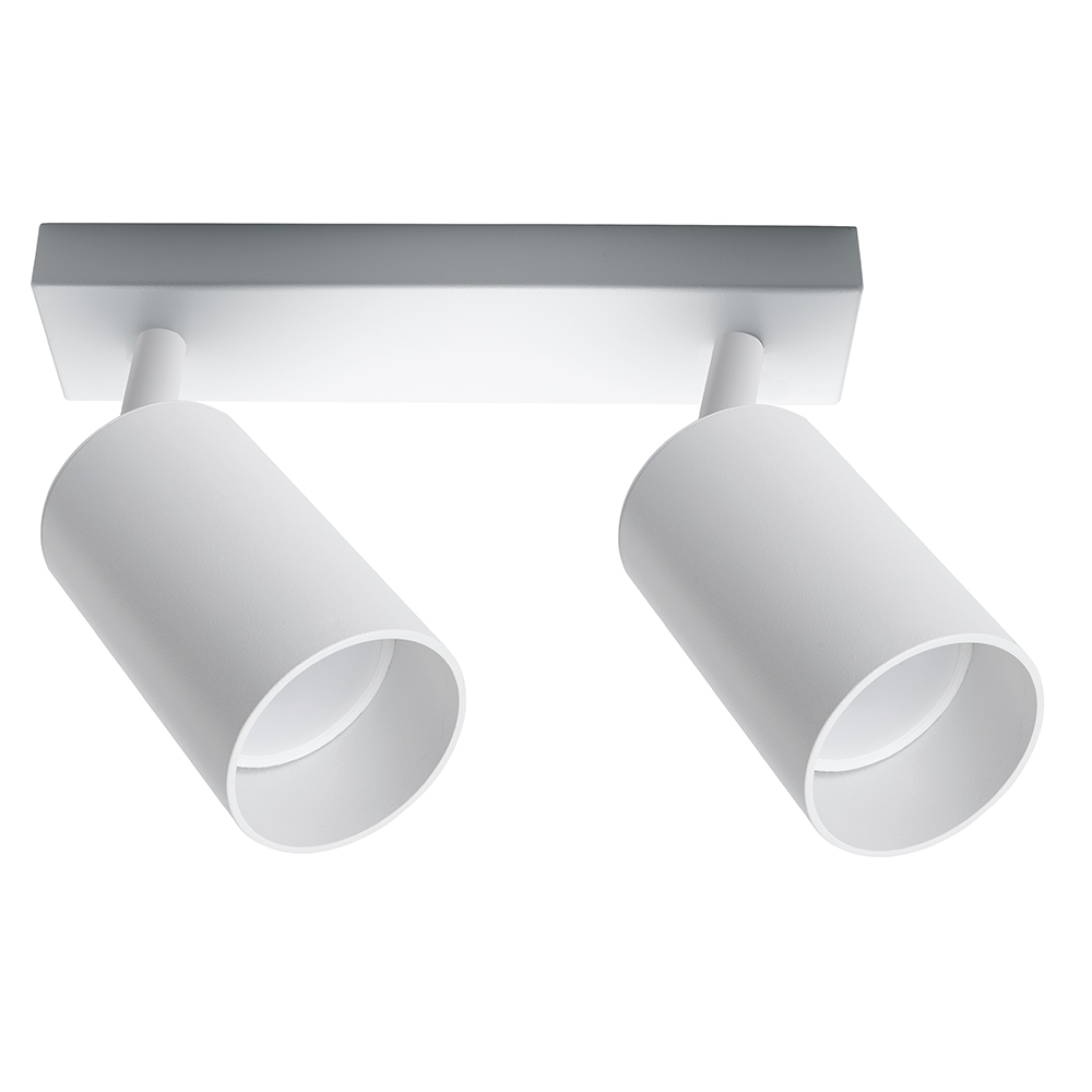 Светильник ДБО 2хGU10 без ламп наклонный белый