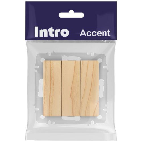 Выключатель 3-кл. СП Accent 6-106-11 10А IP20 250В AL/CU сосна Intro Б0063552