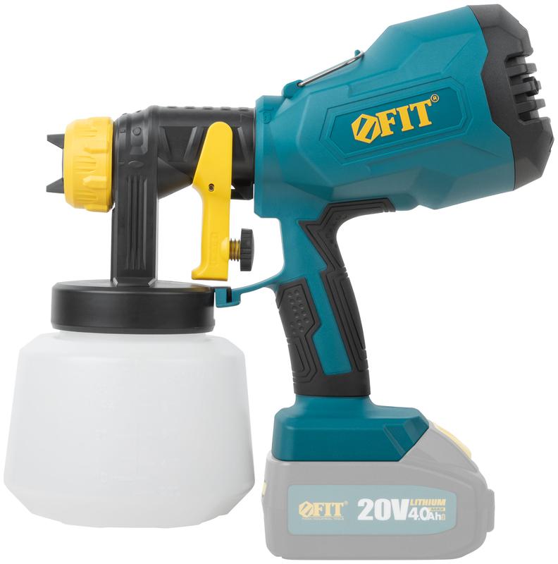 Распылитель аккумуляторный 20В 1.8/2.5мм 1000мл 70DIN/сек 700мл/мин HVLP FIT 79926