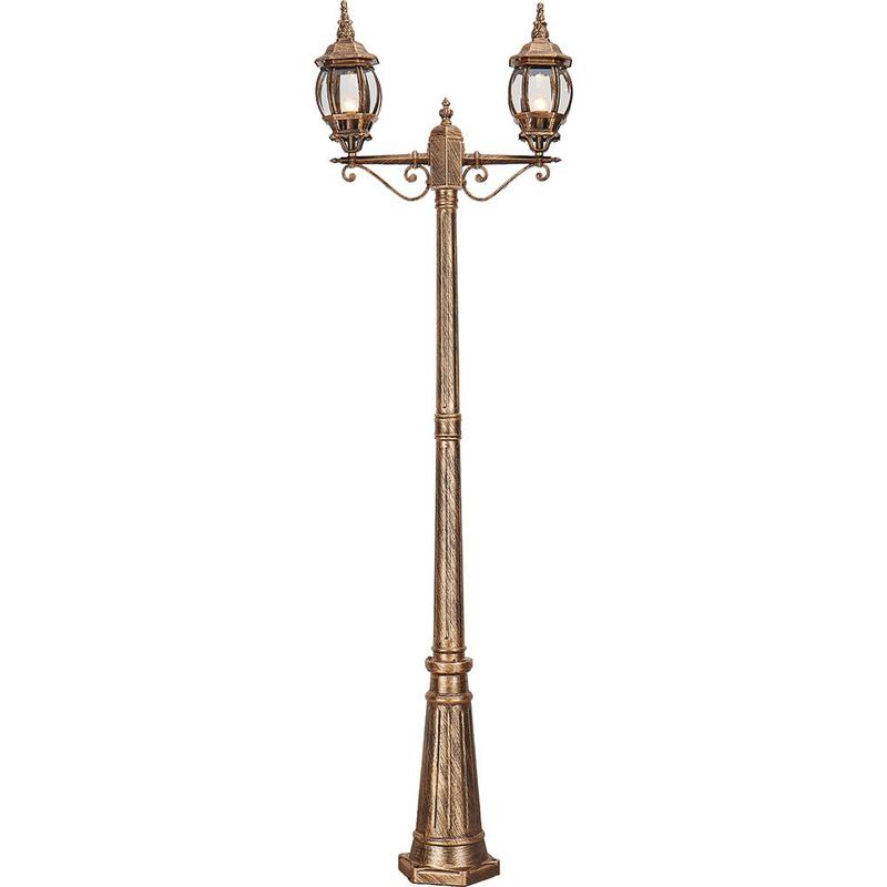 Светильник садово-парковый 2х100Вт 230В E27 черн. зол. 8114/PL8114 FERON 11242