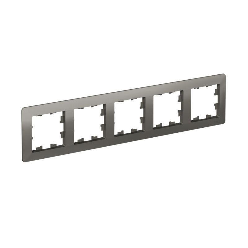 Рамка 5-м AtlasDesign Air сталь/дым. черн. SE ATN220905