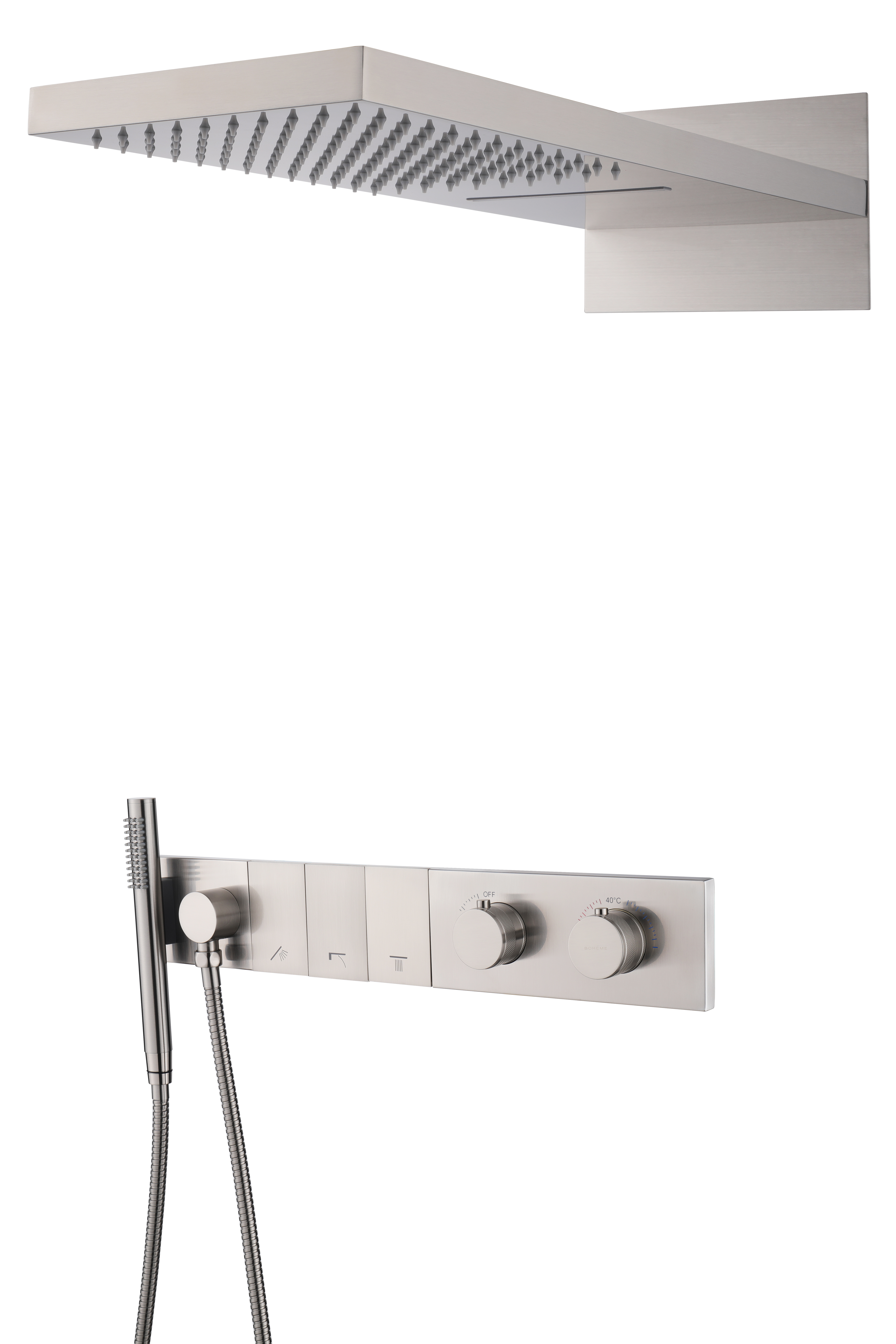 Встроенная душевая система  ZODIAC с термостатом, трехпозиционная MATT WHITE